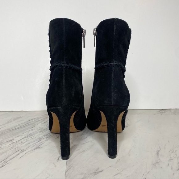 Vince Camuto Sashane Open Toe Black Suede Boot 5.5 - Picture 3 of 15